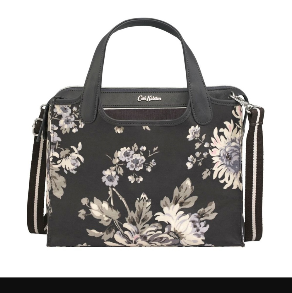 Cath Kidston Kirby Bag YORK flowers deep charcoal